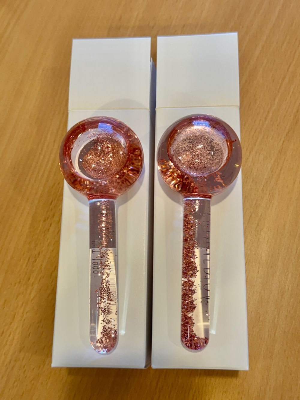 NEW SkinMedica Two Pink Glitter Ice Globes